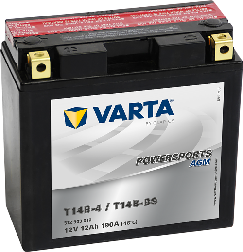 Batterie Moto VARTA AGM Active T12A - 12V 10Ah 145A, Scellée, Résistante Aux Vibrations, Pour Quad/moto